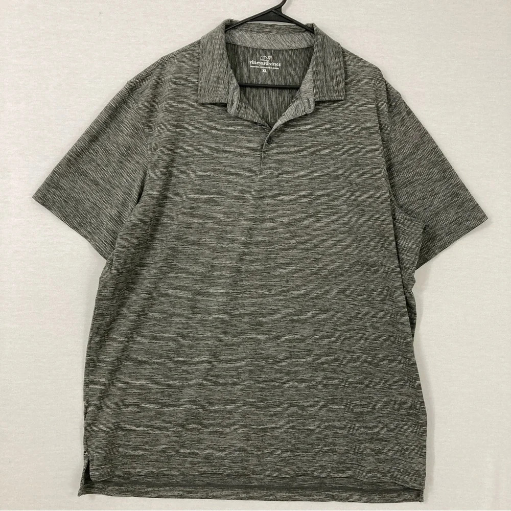 Vineyard Vines Gray Lightweight Stretch Short Sleeve Polo Shirt XL